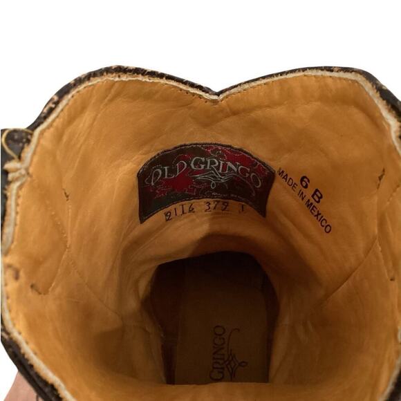 Old Gringo Brown Leather Jeweled Studded Cross Western Cowgirl Boot Size 6 - Picture 8 of 12